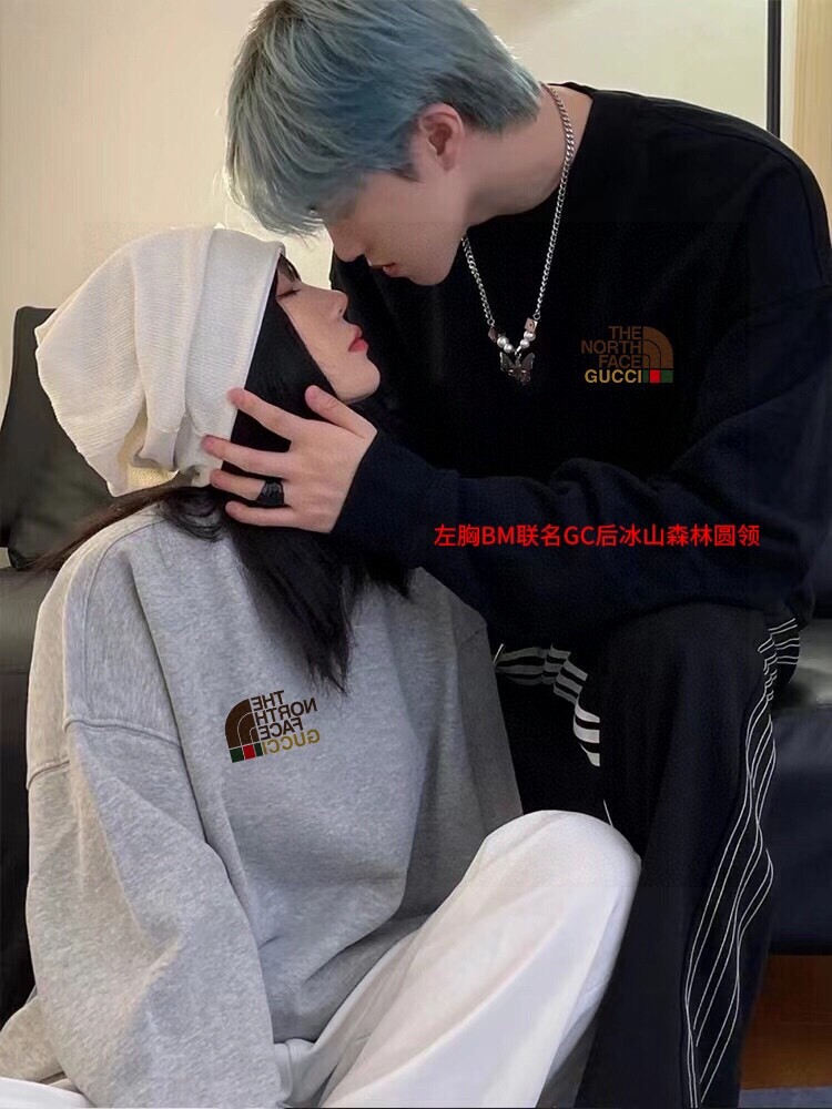 左胸BM联名GC后冰山森林圆领350克纯棉华棉