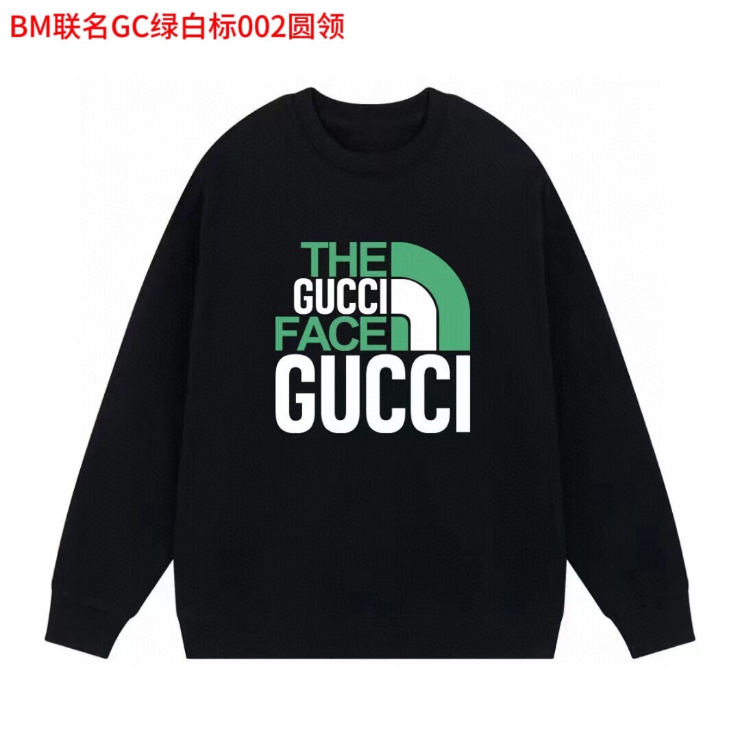 BM联名GC绿白标002圆领350克纯棉华棉