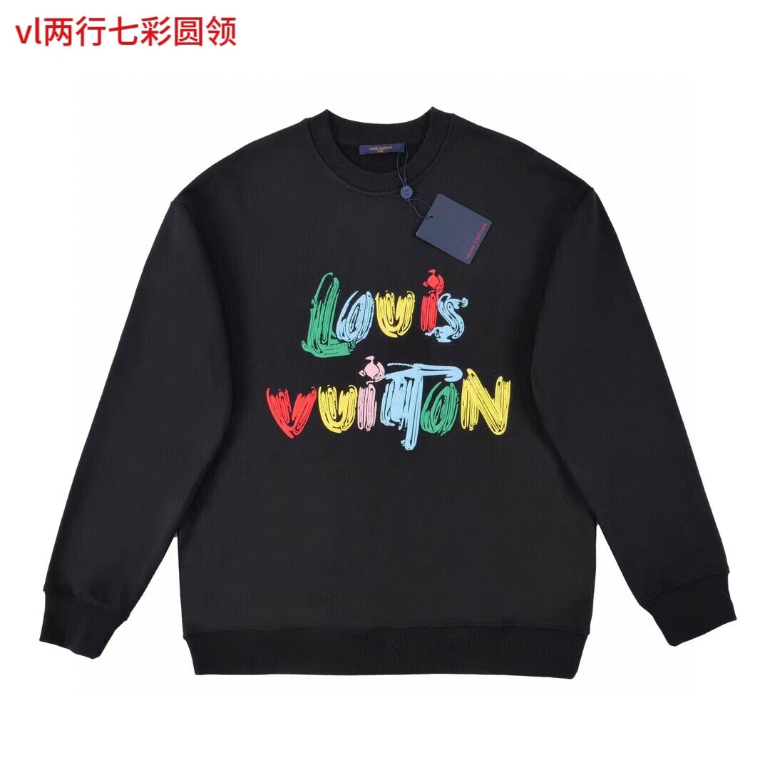 vl两行七彩圆领350克纯棉华棉