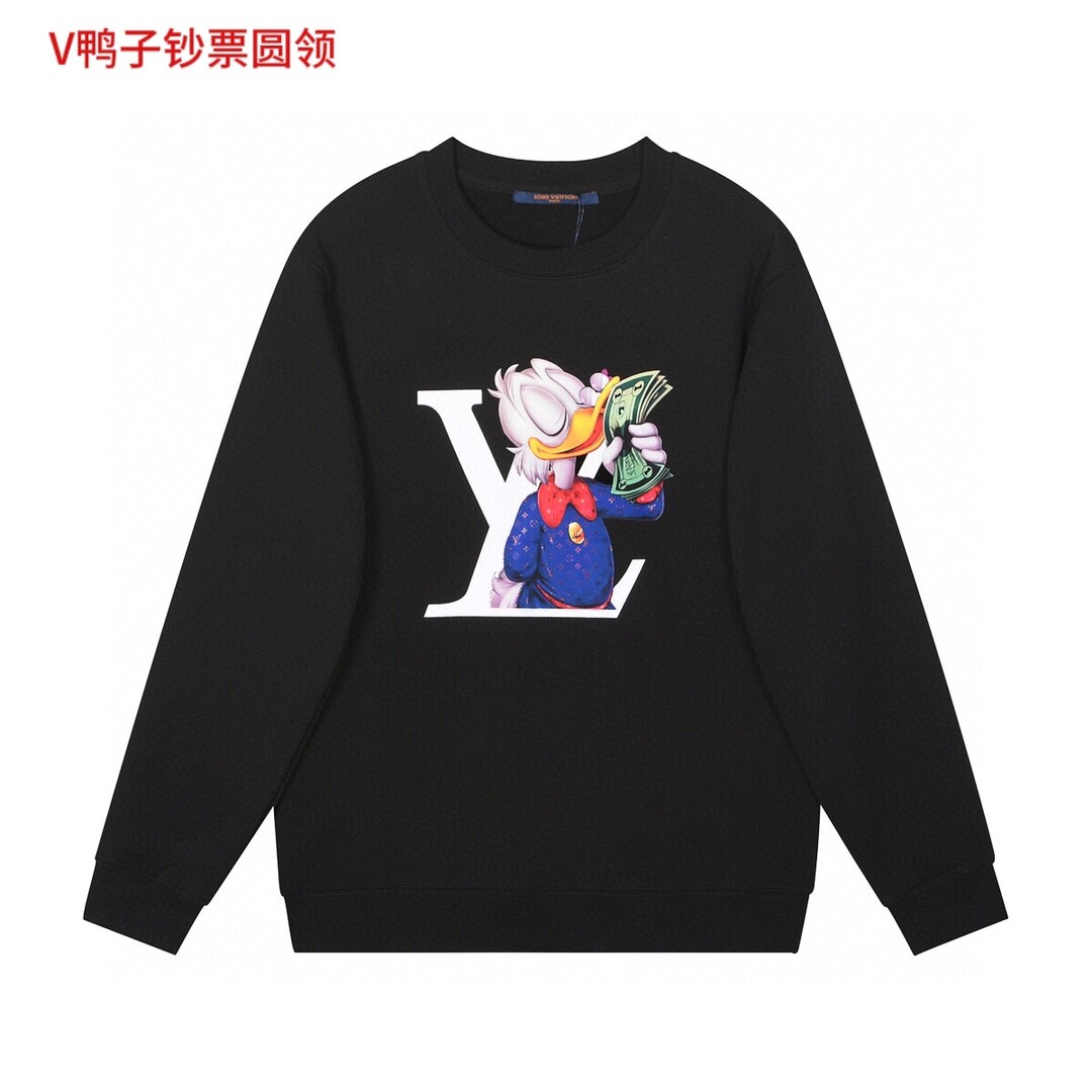 V鸭子钞票圆领350克纯棉华棉