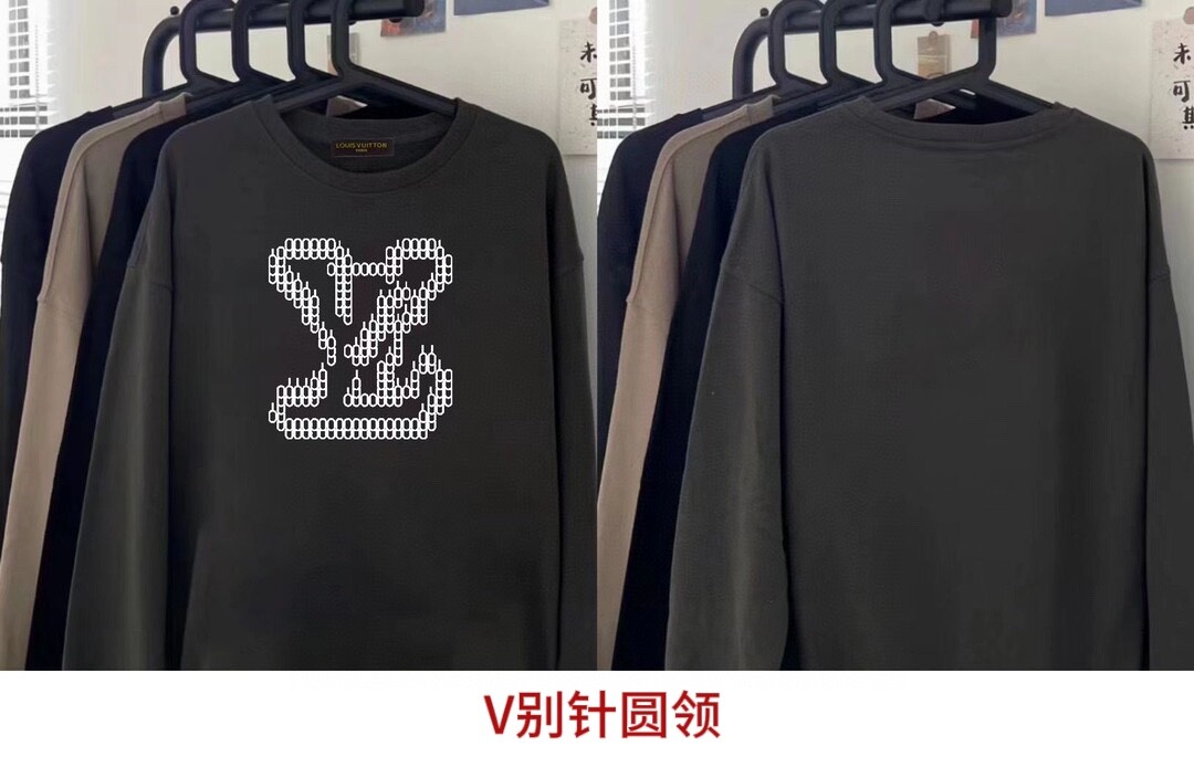 V别针圆领