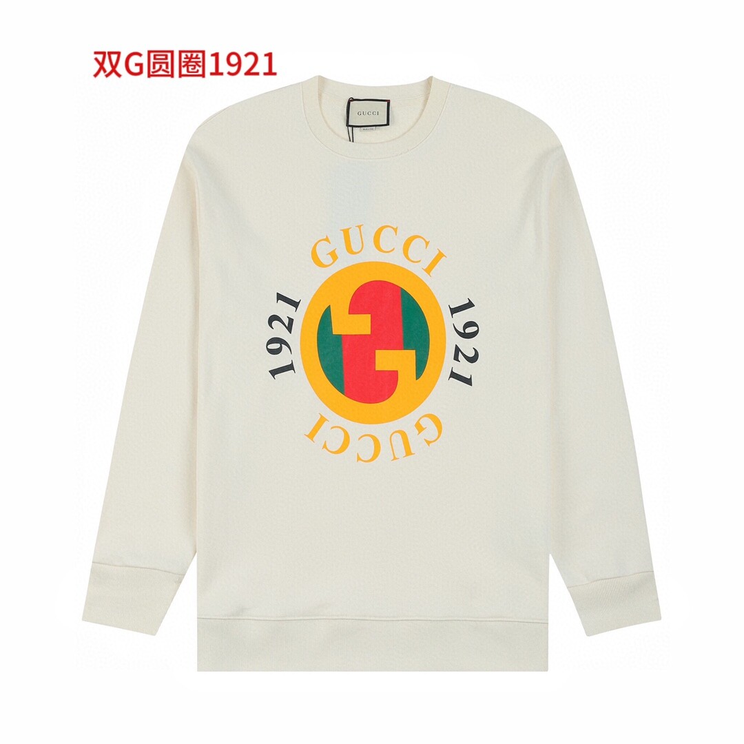 双G圆圈1921圆领350克纯棉华棉