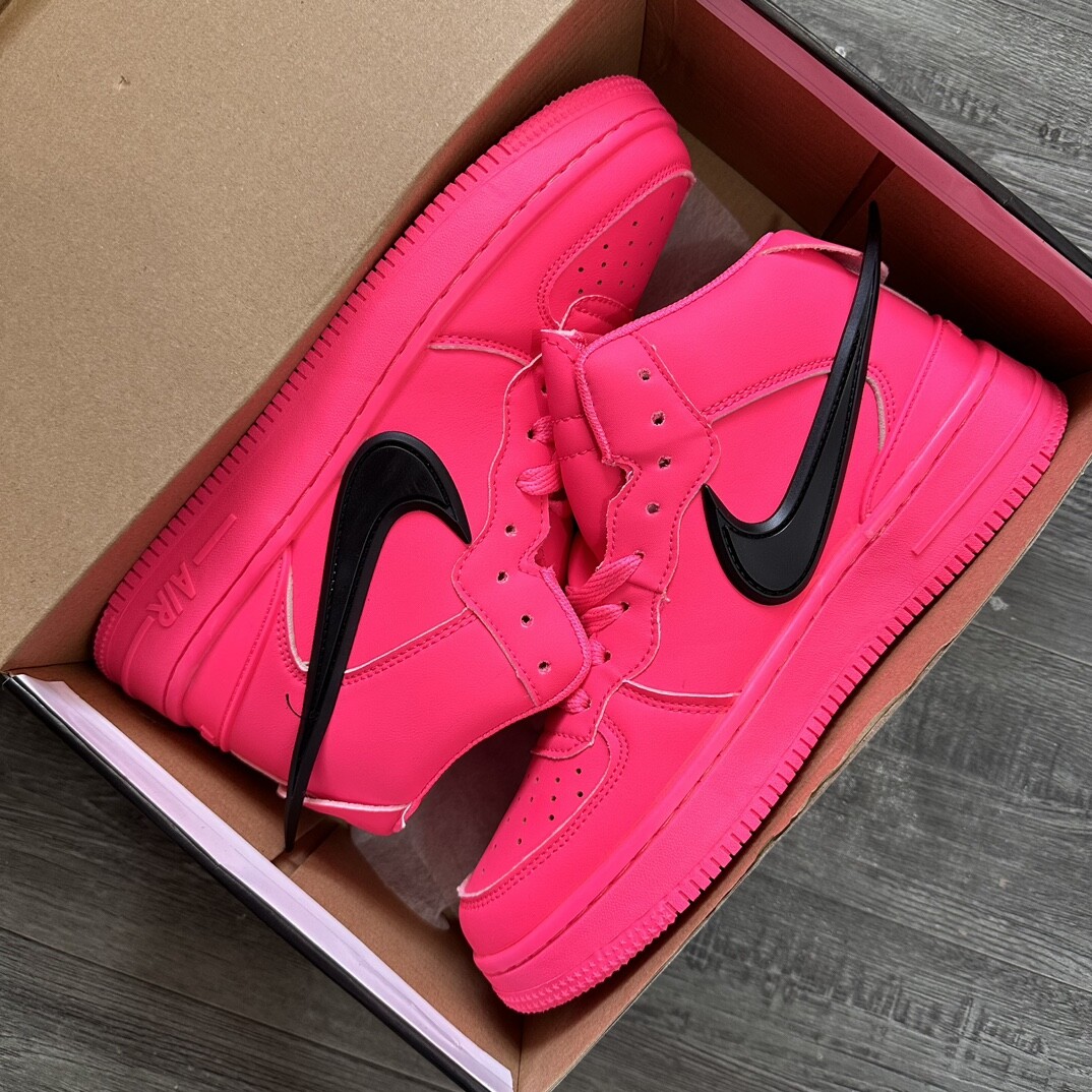  Nike Air Force 空军一号 空军高帮荧光粉飞机勾 36-44码  男女现货