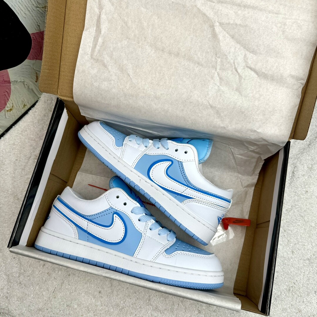 Air Jordan 1 Low Aj1低帮 白胡蓝 码数36-44 男女