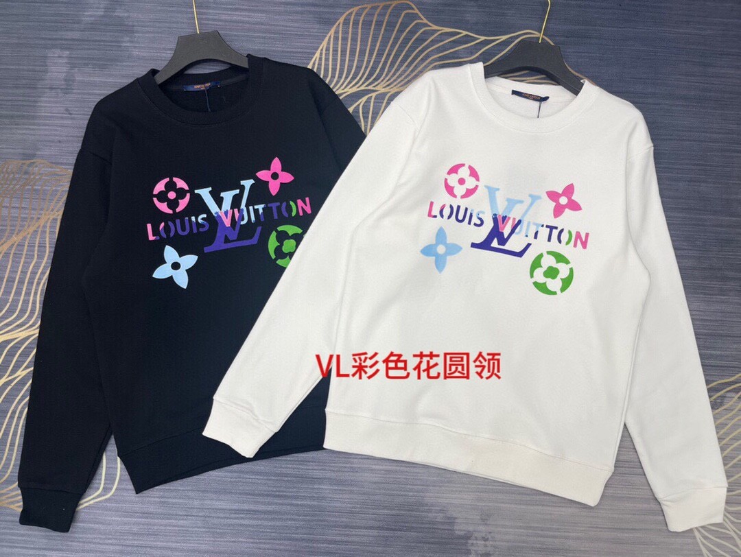 VL彩色花圆领350克纯棉华棉