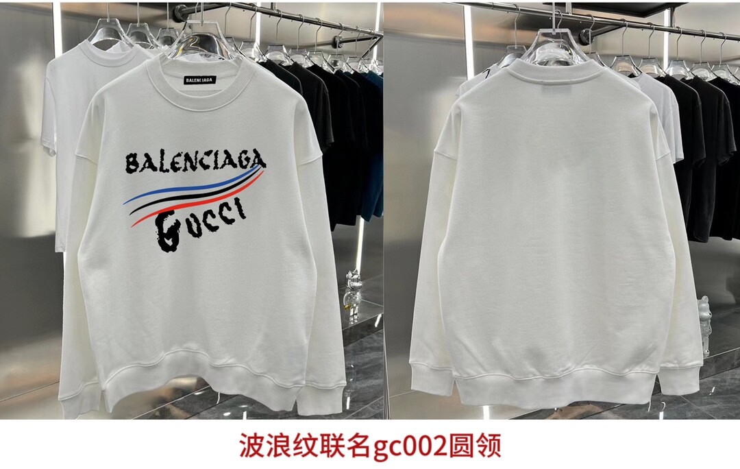 波浪纹联名gc002圆领350克纯棉华棉