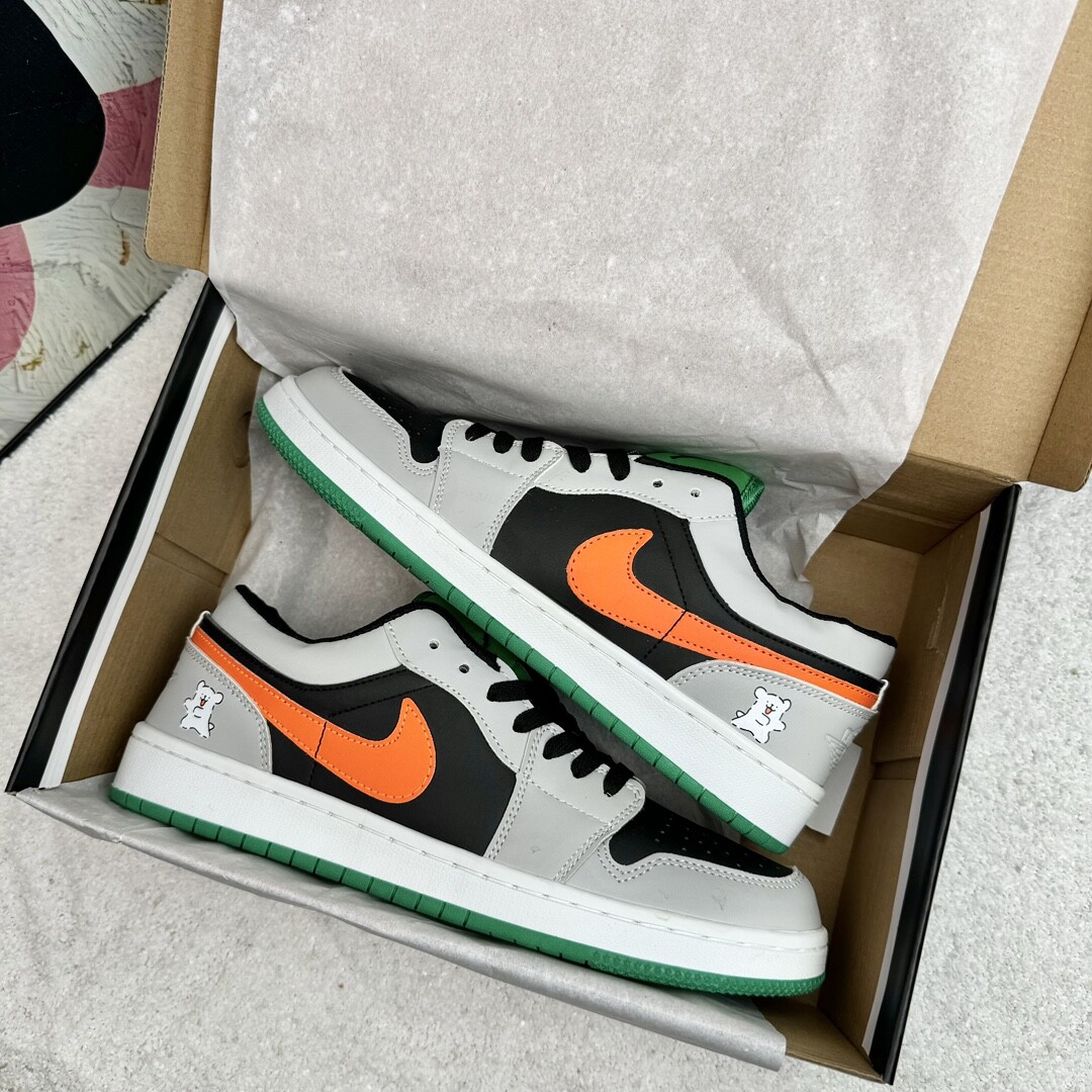 Air Jordan 1 Low Aj1低帮 灰绿橘码数36-44 男女