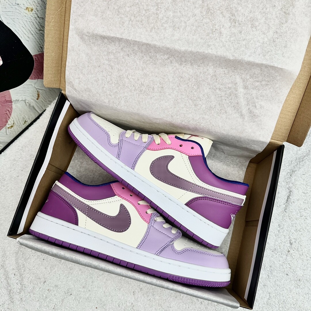 Air Jordan 1 Low Aj1低帮 粉紫 码数36-44 男女现货