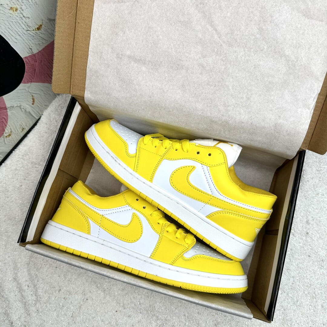 Air Jordan 1 Low Aj1低帮 白黄 码数36-44 男女