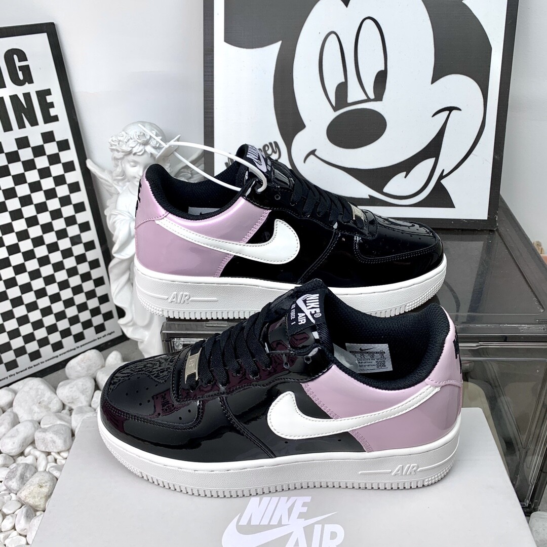Nike AF1 空军一号 亮面黑粉 尺码36-40 女码现货