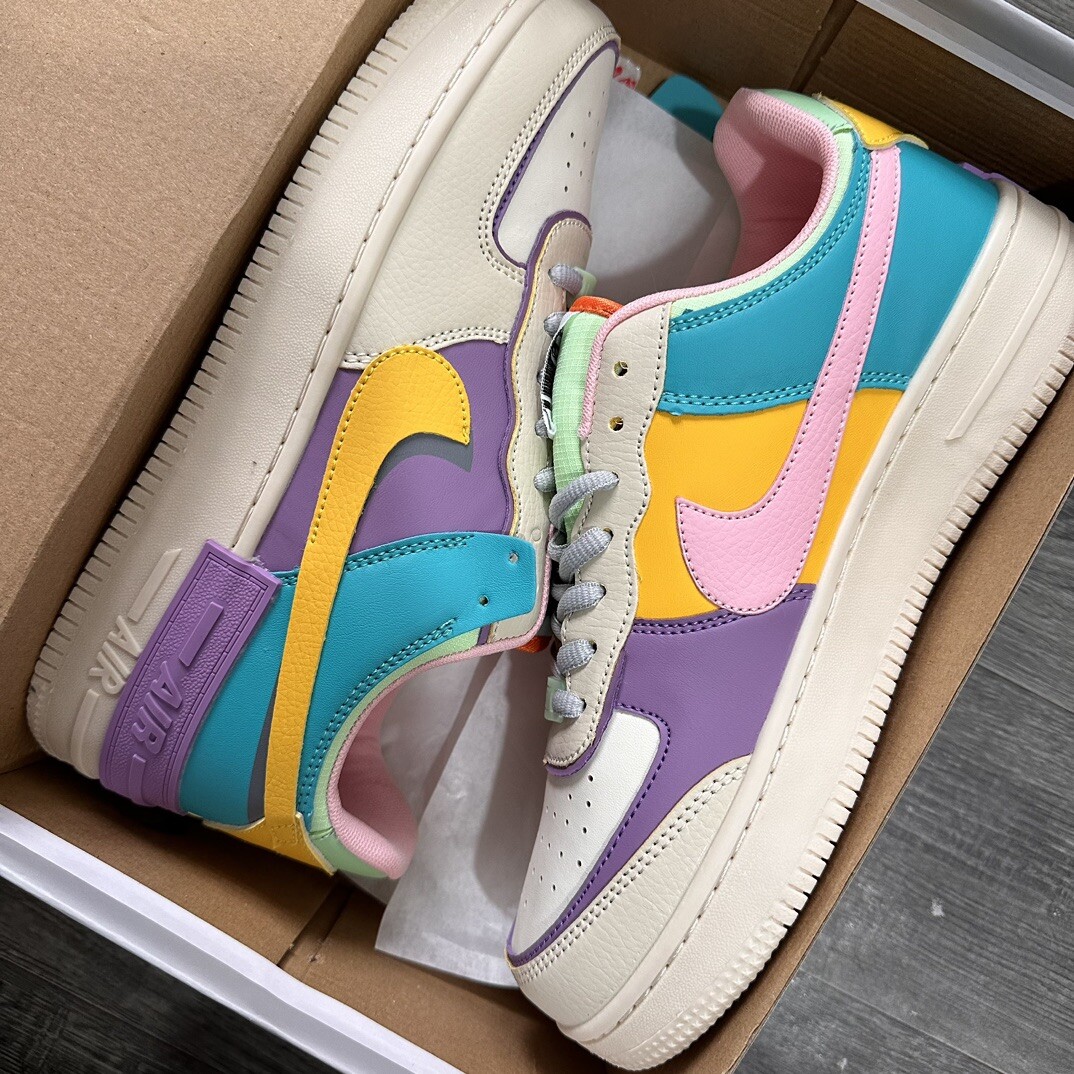 Nike Air Force 空军一号 马卡龙 紫黄 36-44码  男女现货