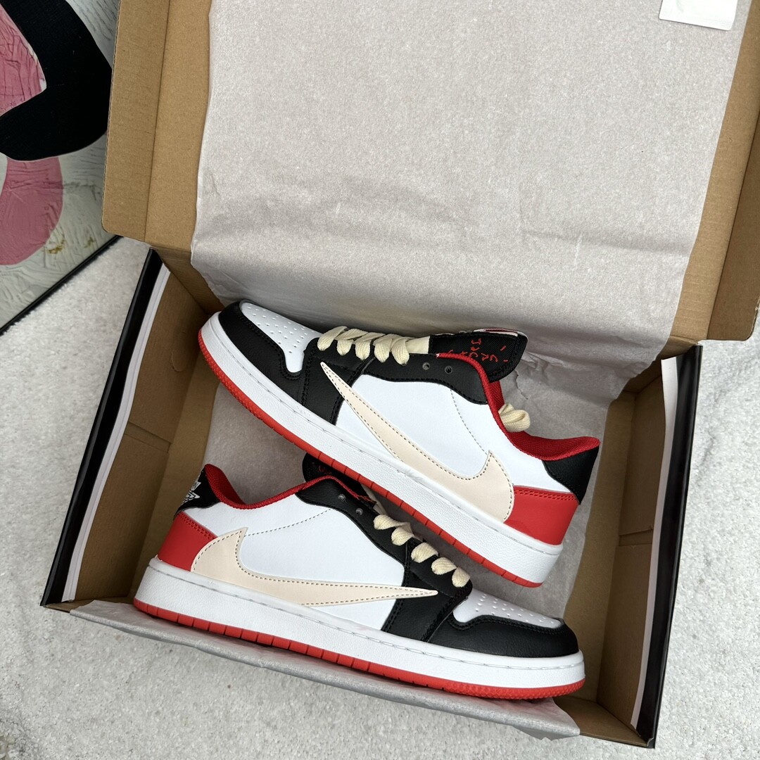 Air Jordan 1 Low Aj1低帮  白黑红倒钩 码数36-44 男女现货
