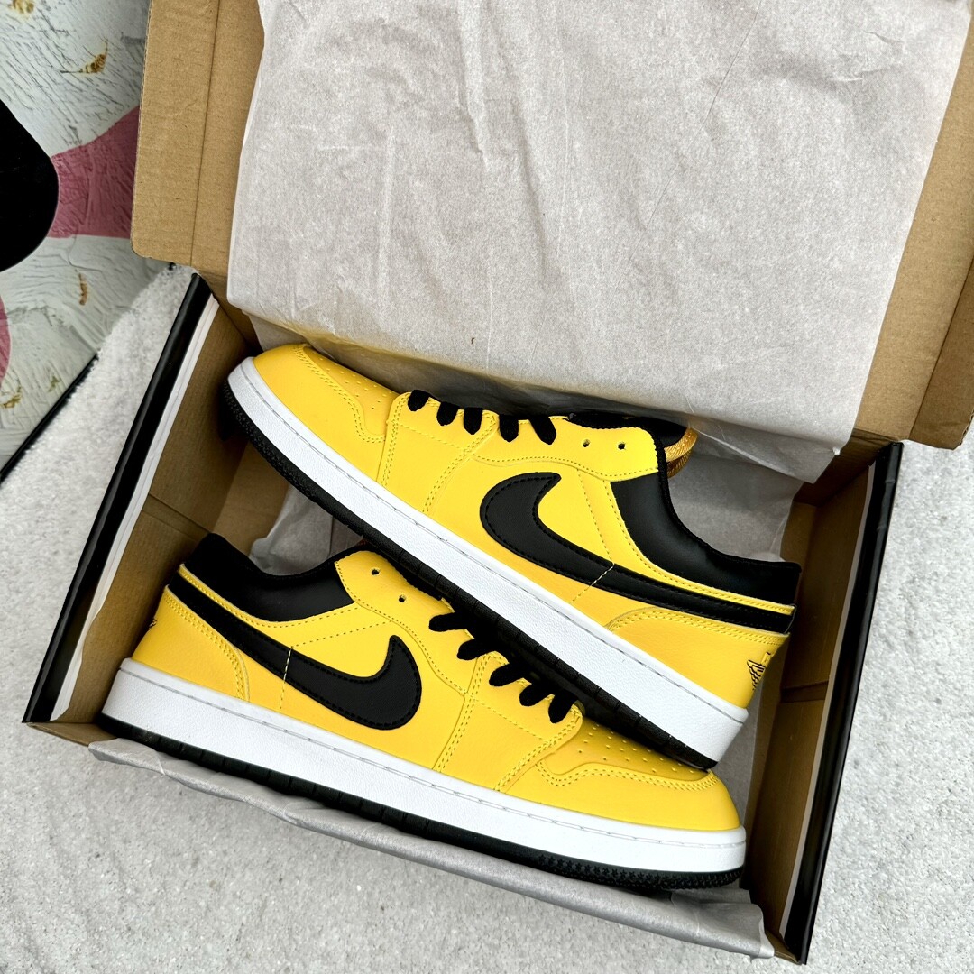 Air Jordan 1 Low Aj1低帮 黑黄 码数36-44 男女