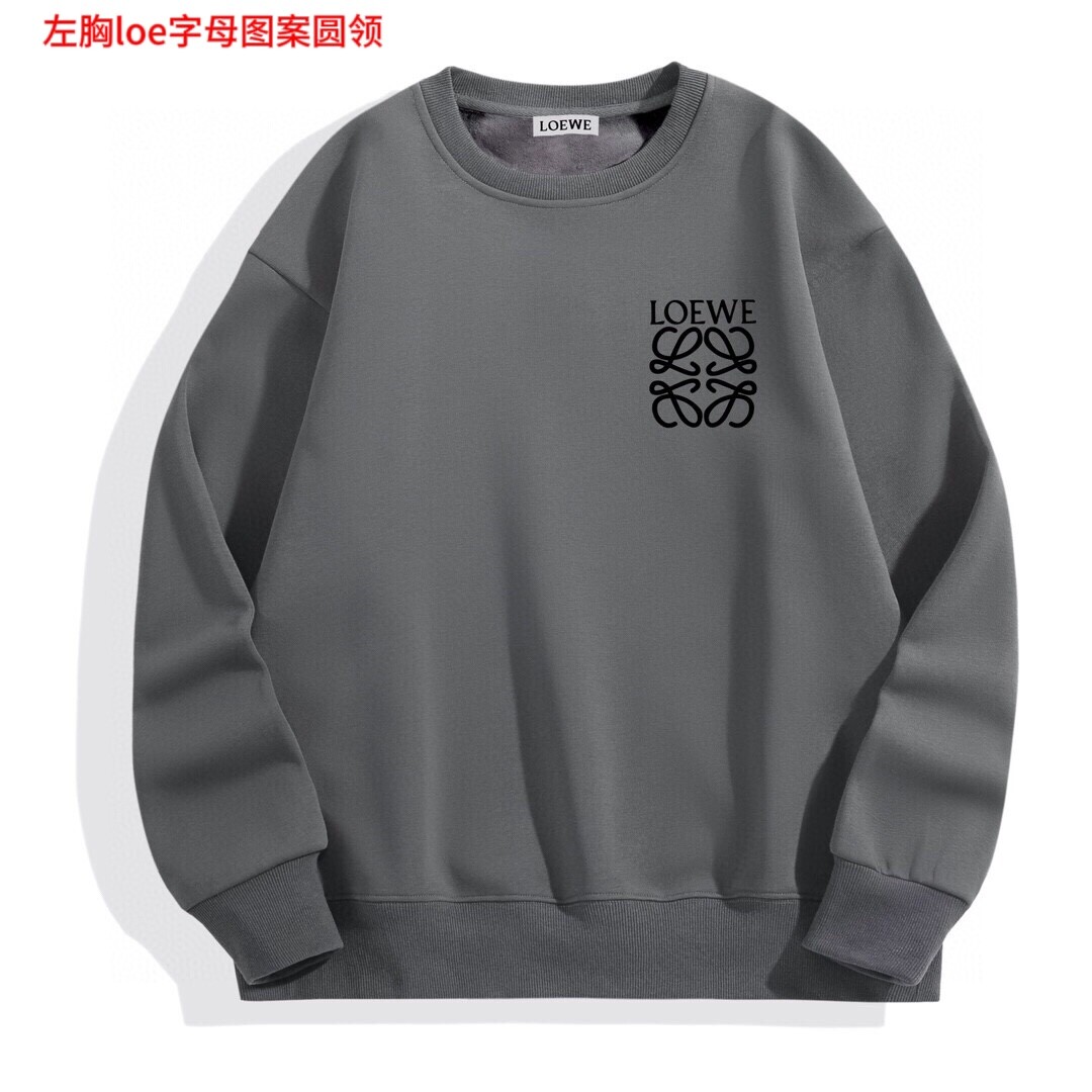 左胸Loe字母图案圆领LOEWE