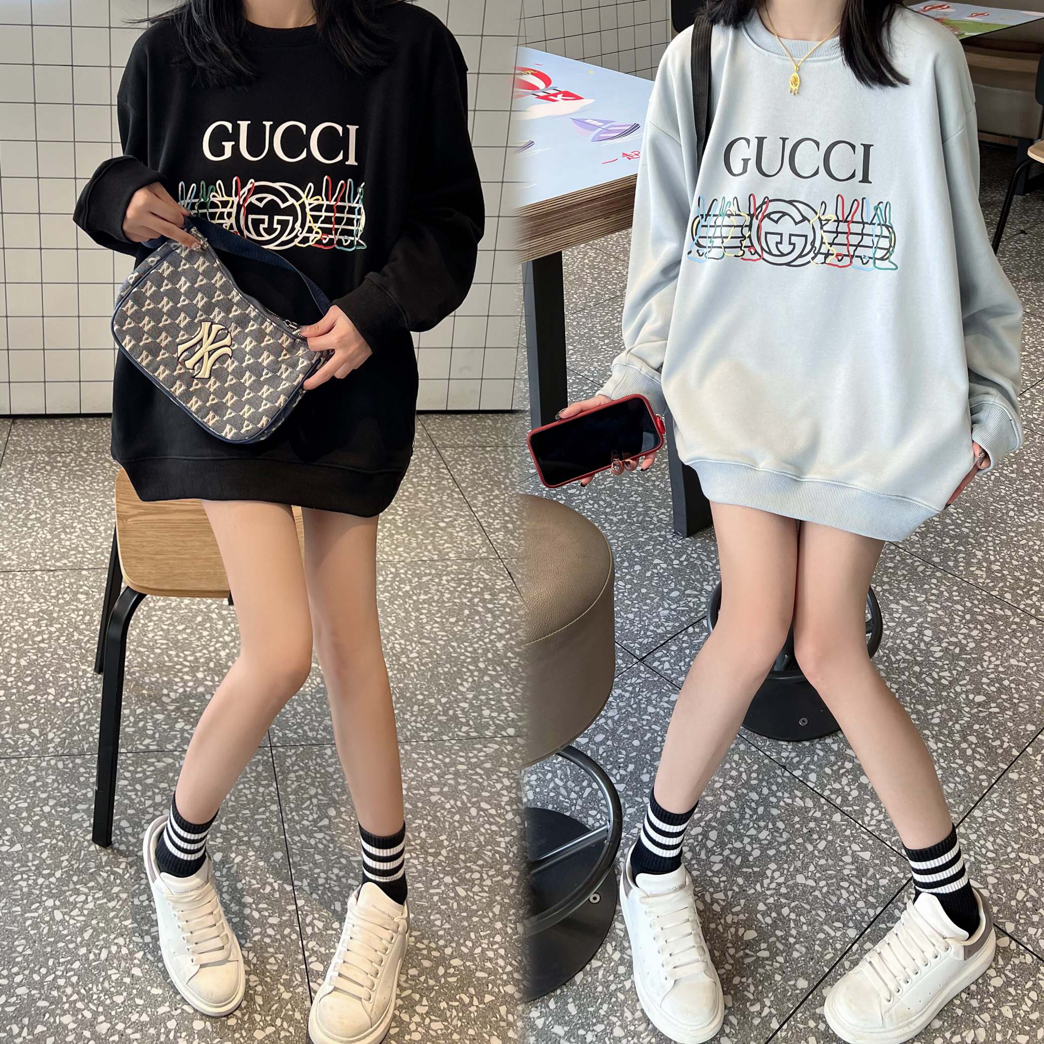 gc双环小彩兔圆领
