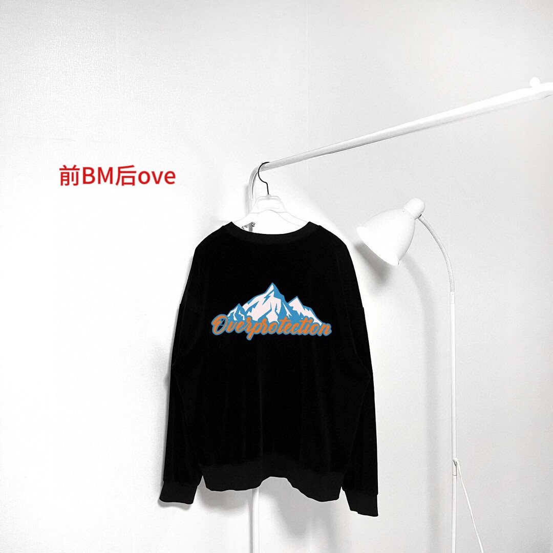 前BM后ove圆领350克纯棉华棉