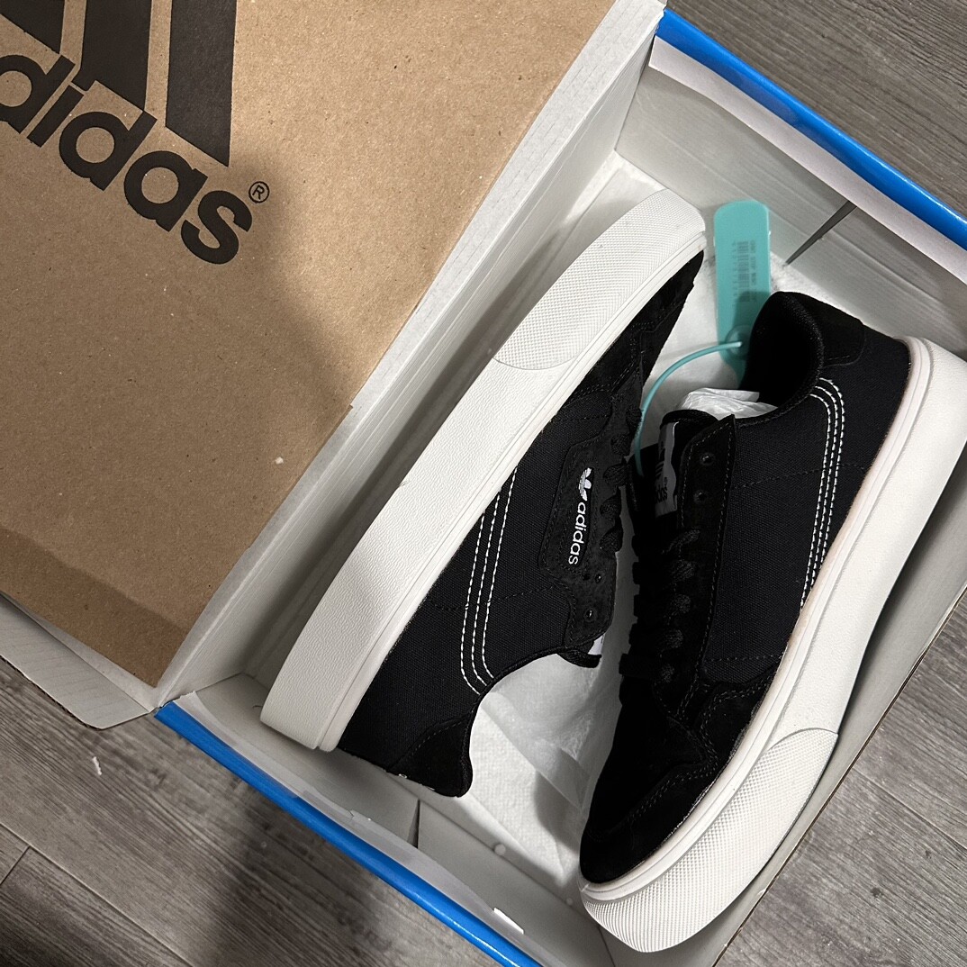 Adidas 三叶草帆布  阿迪黑色 实拍图  现货 36-44码 高版本