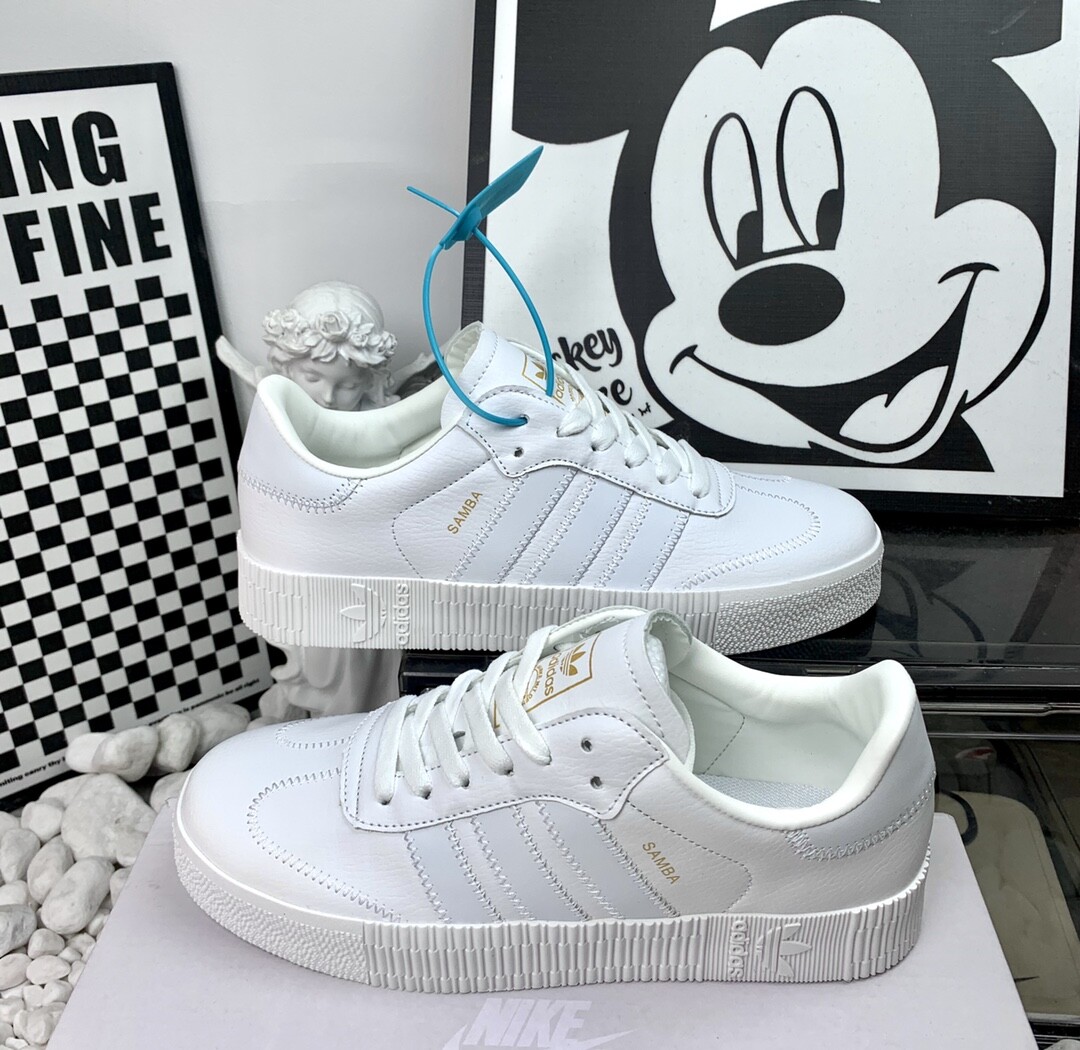 Adidas Originals Gazelle Indoor 啊迪三叶草松糕全白 码数36-44 男女现货