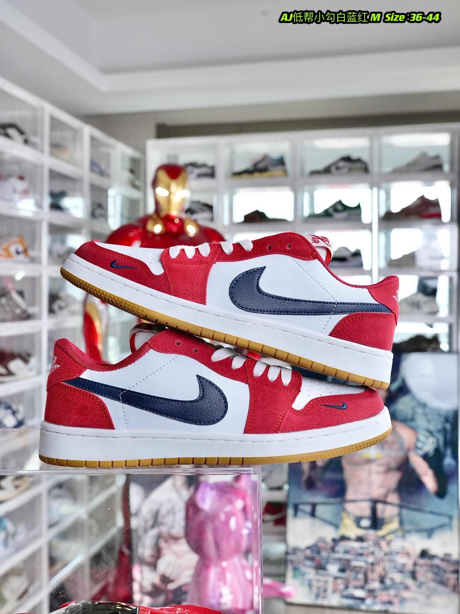 Air Jordan 1 Low Aj1低帮 白蓝红小勾 码数36-44 男女现货