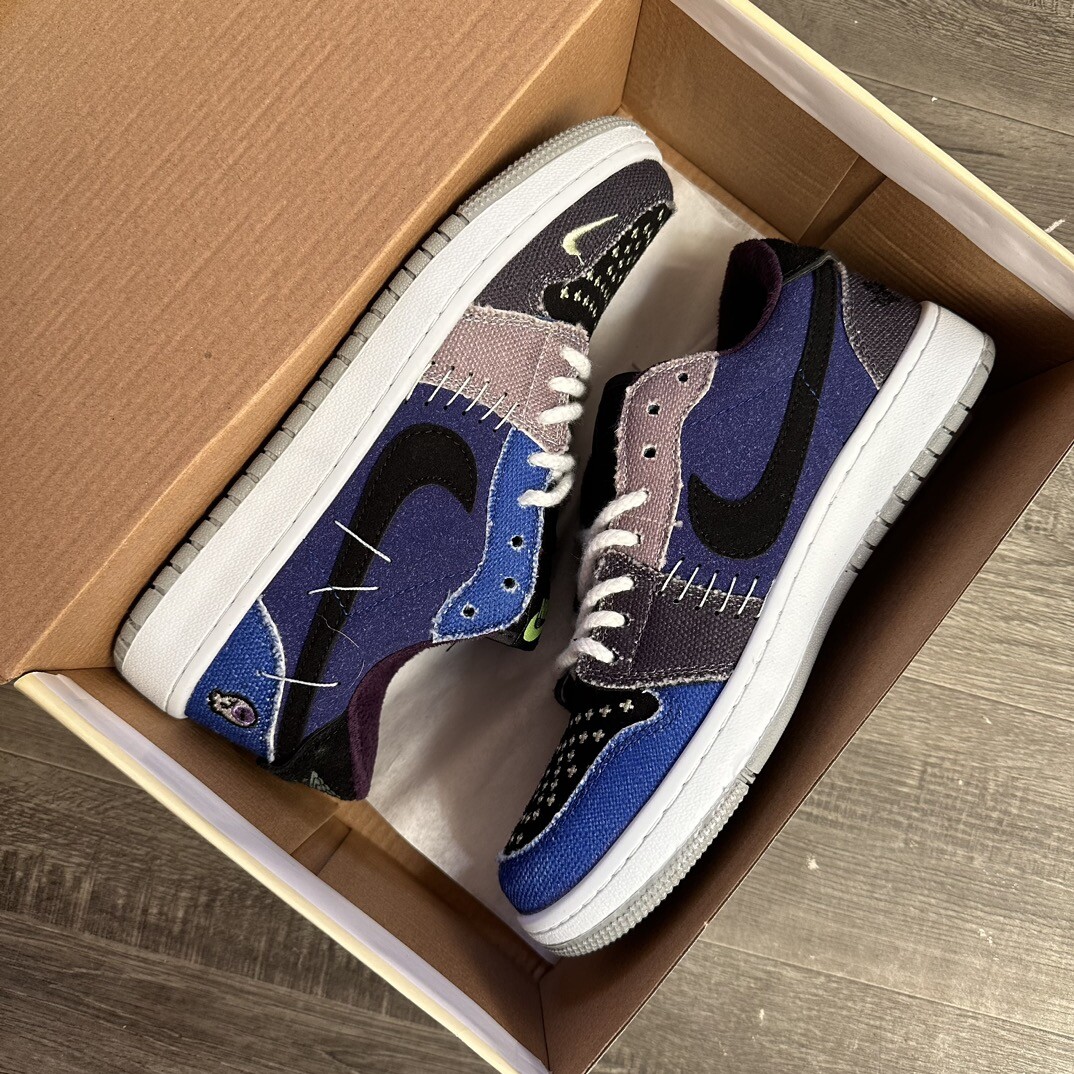 Williamson x Air Jordan 1 Low OGVoodooAj1 乔1低帮倒钩 灰蓝娃娃 联名 码数36-44