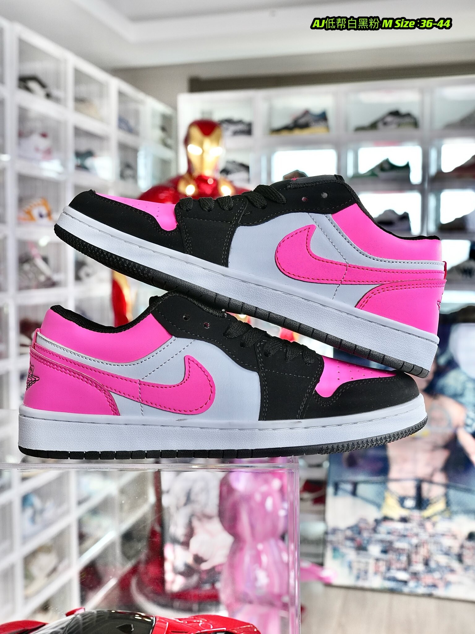 Air Jordan 1 Mid 乔一 低帮 白黑粉 36-44码 男女现货