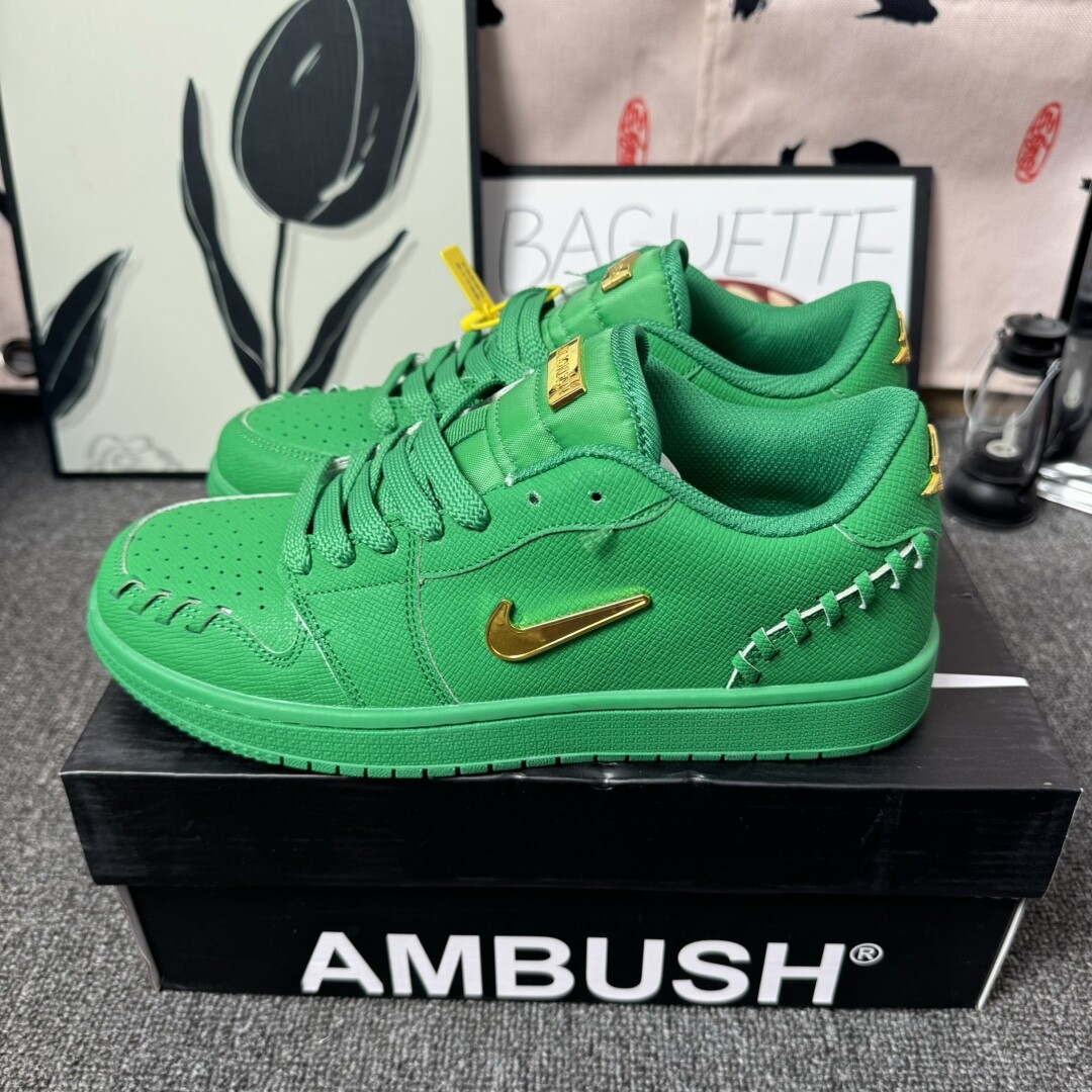 Air Jordan 1 Low Aj1低帮 小金钩 缝合怪 绿色 码数36-44