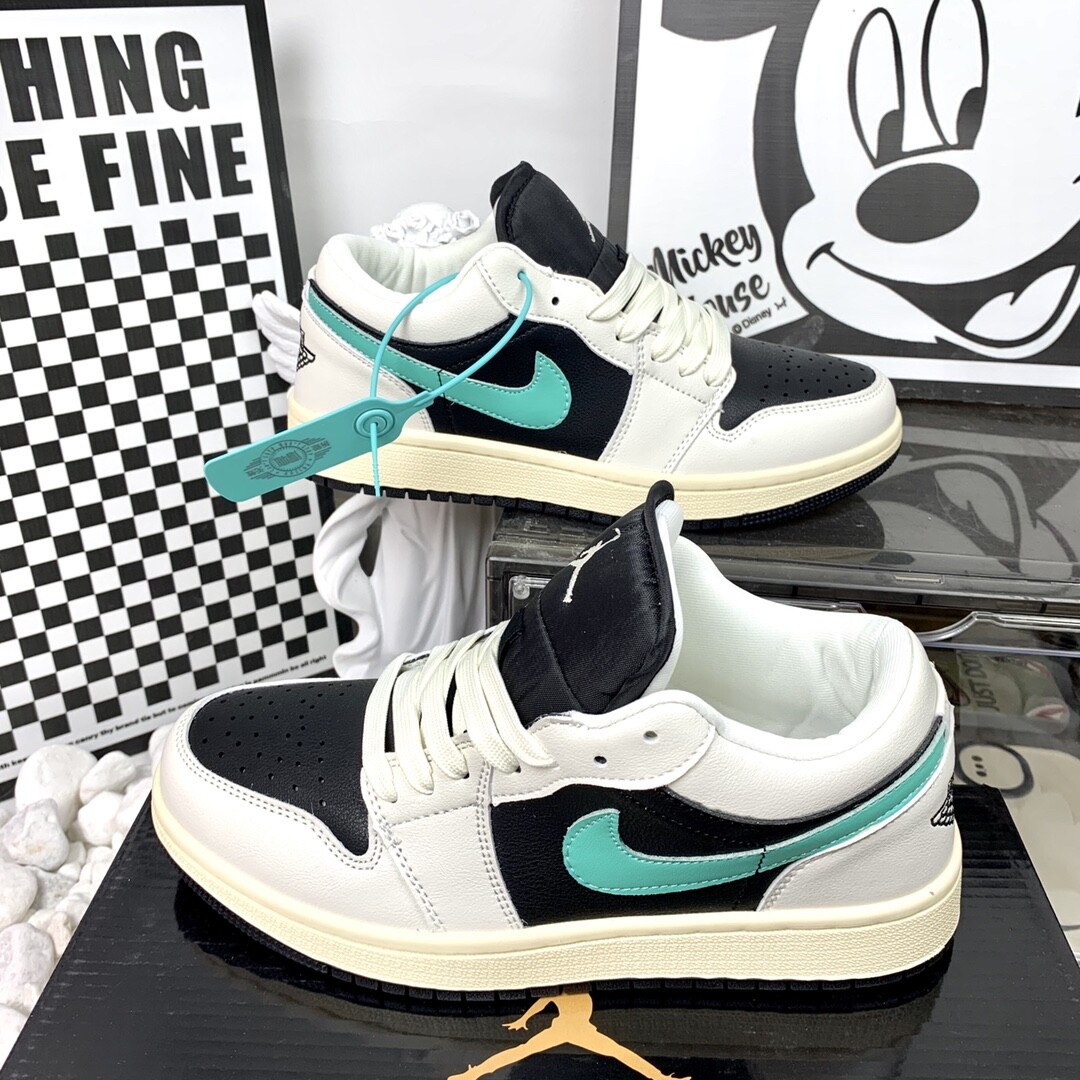  Jordan Air Jordan 1 Low 低帮黑白绿 码数36-44 男女现货