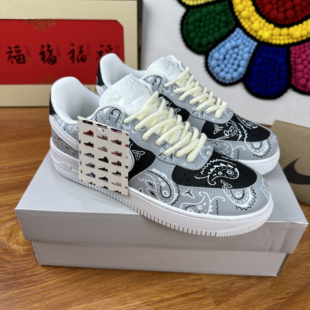 高版本头层皮NK Air Force 1 Low AF1 空军一号低帮  腰果花白灰黑 码数36-44 男女现货