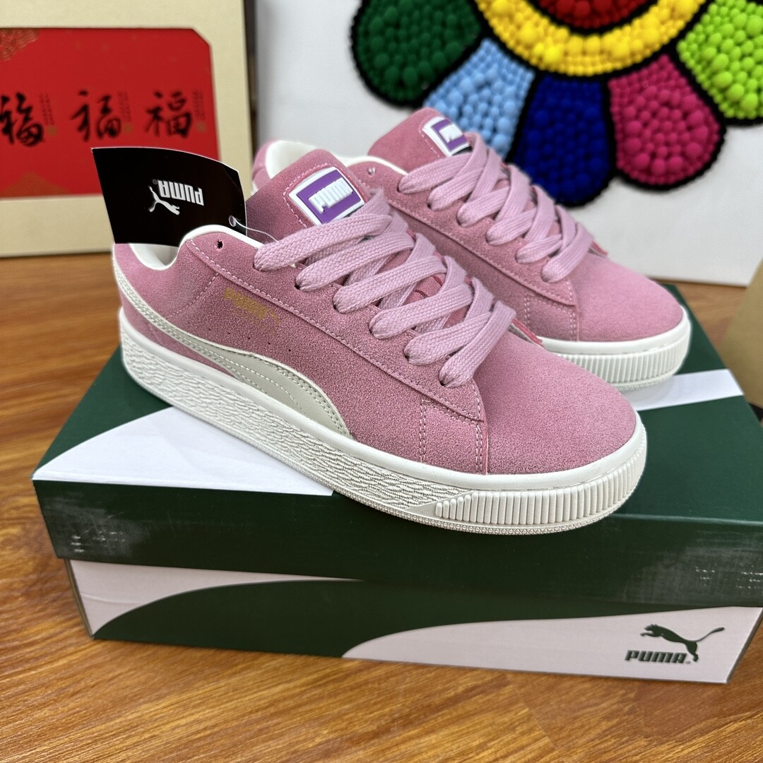  全皮 最高版本PUMA Suede XL 彪马面包鞋 粉色 尺码36-44 情侣款
