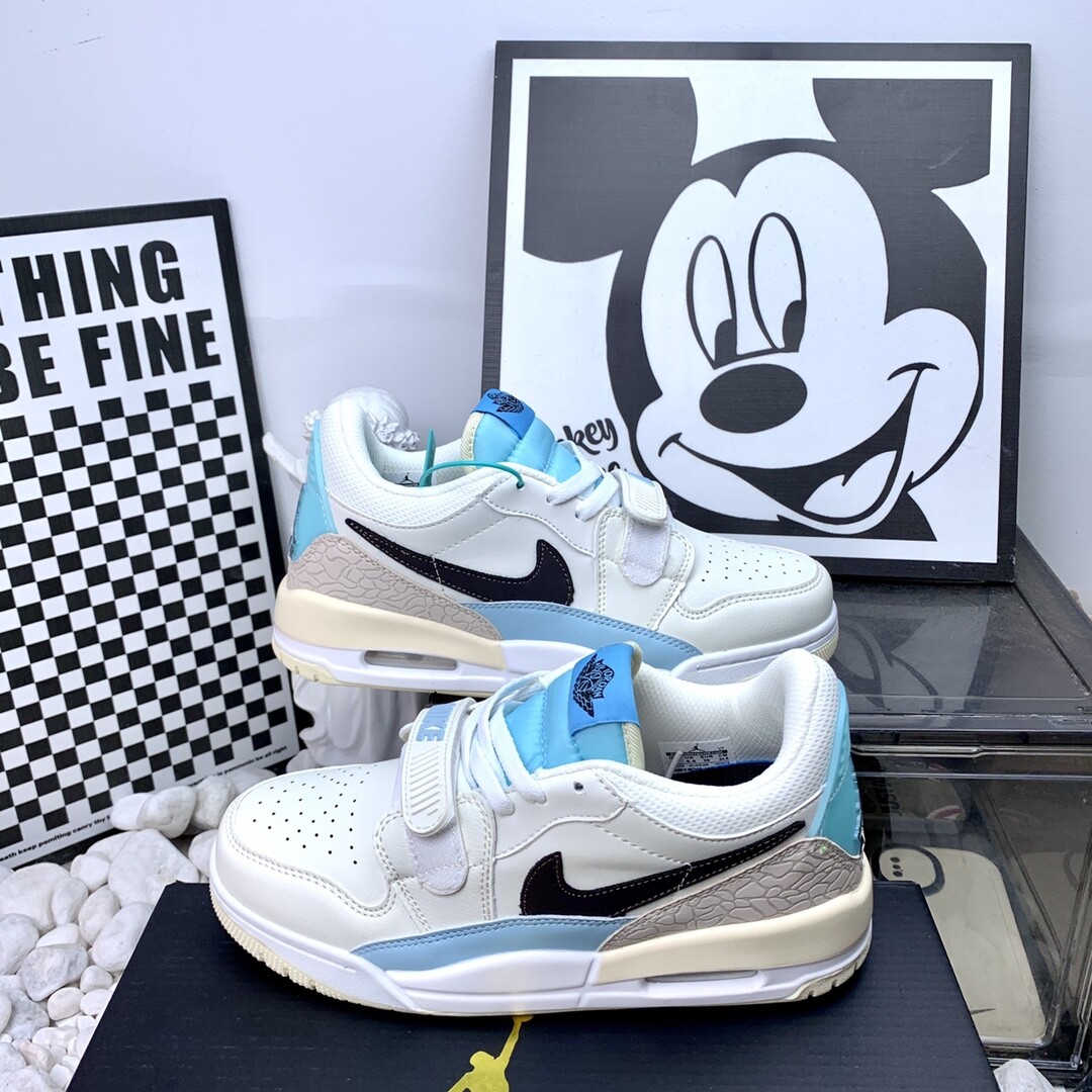 Jordan Legacy 312 Low 高版本 耐磨 低帮 复古篮球鞋 男女同款 湖蓝 高版本 36-44