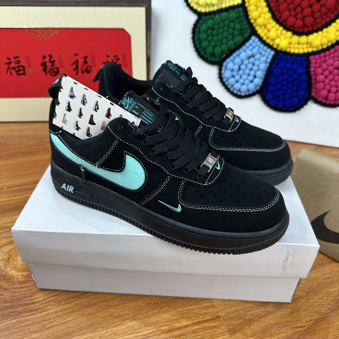 高版本头层皮NK Air Force 1 Low AF1 空军一号低帮  黑月蒂夫尼 码数36-44 男女现货