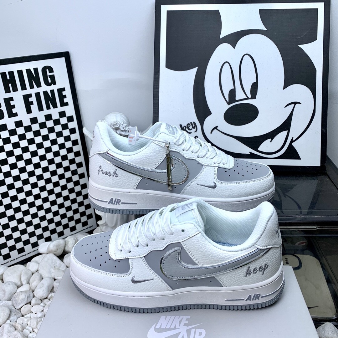 高版本NK Air Force 1 Low AF1 空军一号低帮  空军深白灰 码数36-44 男女现货