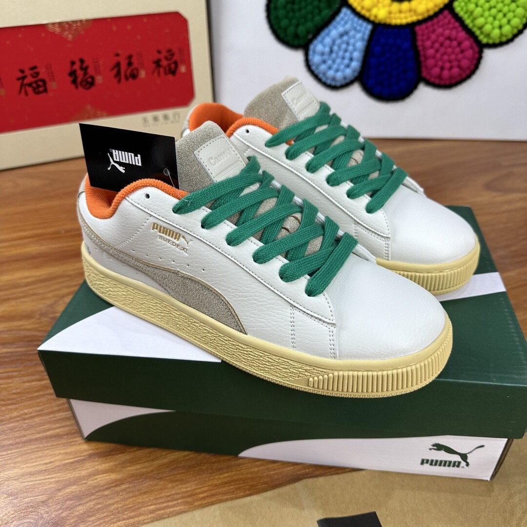  全皮 最高版本PUMA Suede XL 彪马面包鞋 白绿胡萝卜 尺码36-44 情侣款