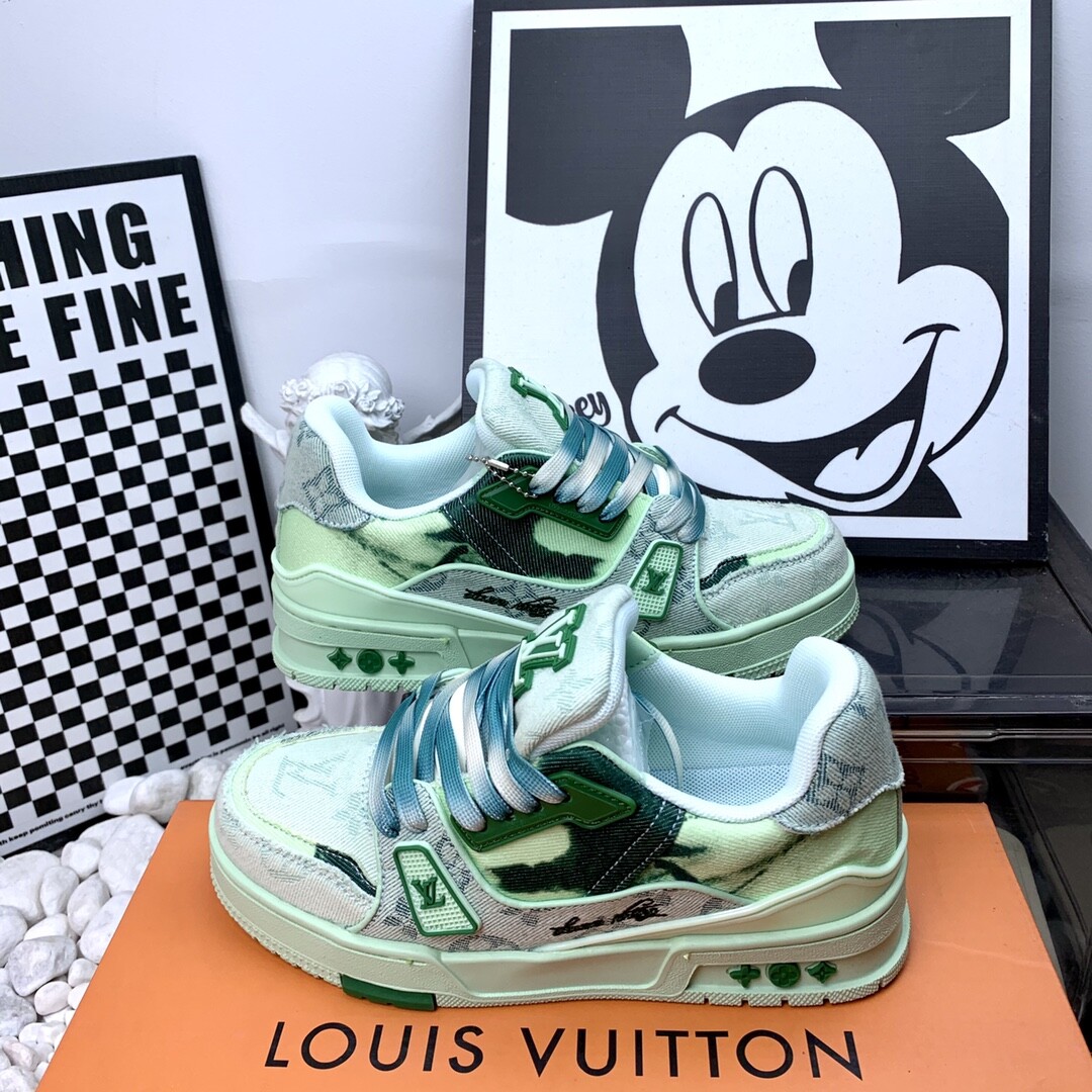 LV Trainer Vuitton LV板鞋 23029喷绘牛仔绿 码数36-44 男女现货