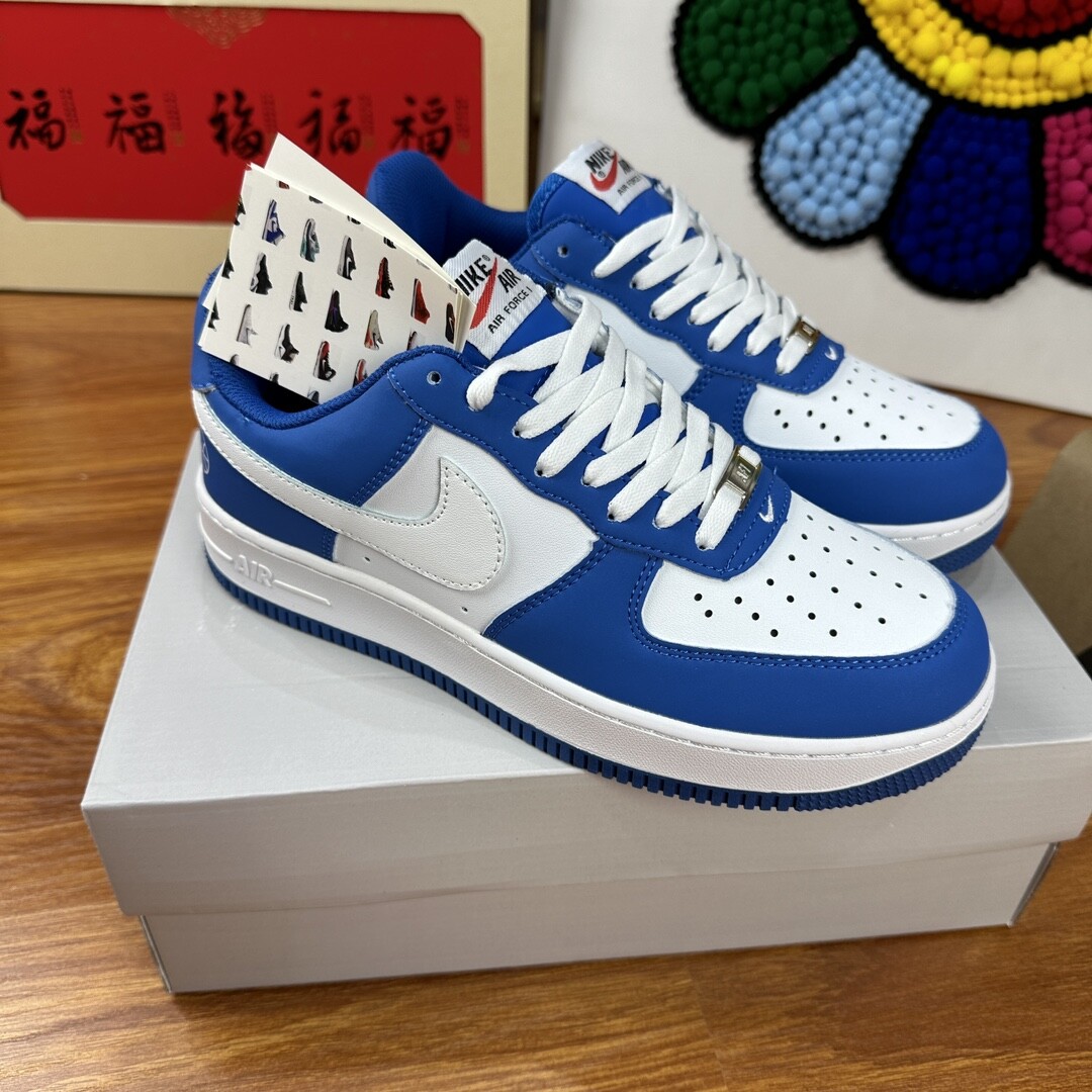 高版本头层皮NK Air Force 1 Low AF1 空军一号低帮  白勾蓝 码数36-44 男女现货