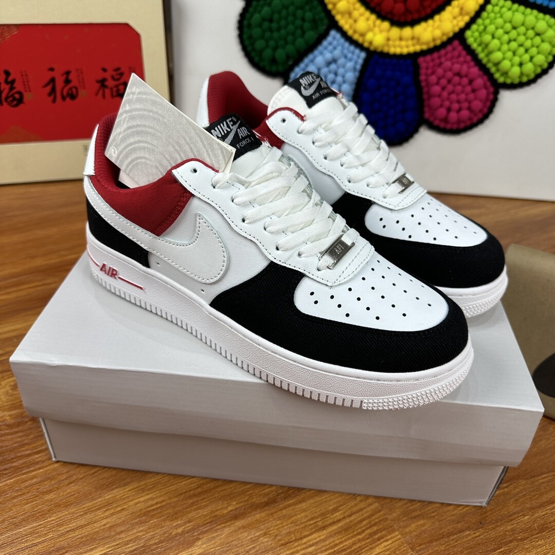 高版本头层皮NK Air Force 1 Low AF1 空军一号低帮  白黑红 码数36-44 男女现货
