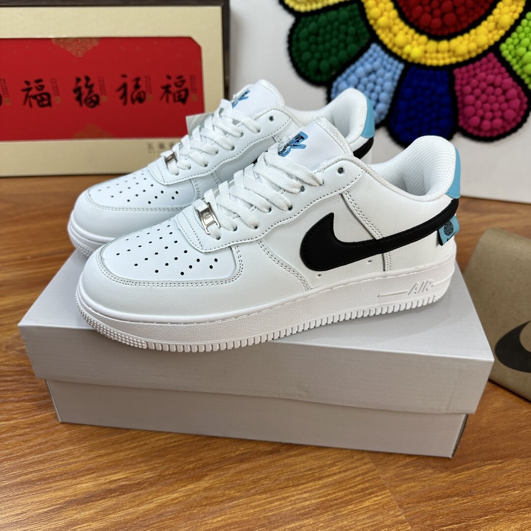 高版本头层皮NK Air Force 1 Low AF1 空军一号低帮  白蓝黑 码数36-44 男女现货