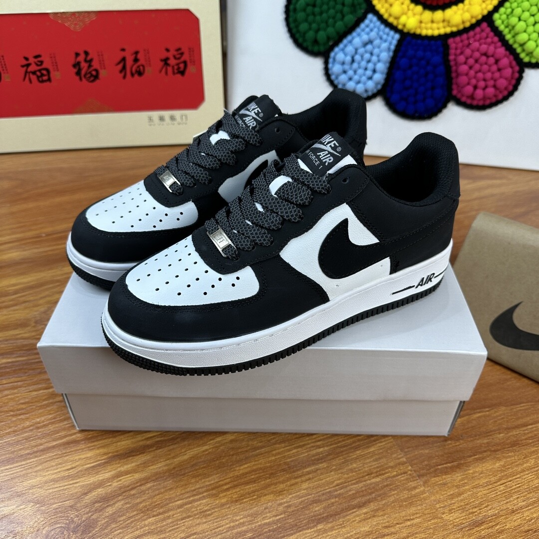 高版本头层皮NK Air Force 1 Low AF1 空军一号低帮  黑白 码数36-44 男女现货