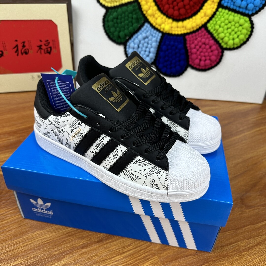 高版本Ad Originals Superstar 阿迪贝壳头板鞋 灵蛇白 码数36-44