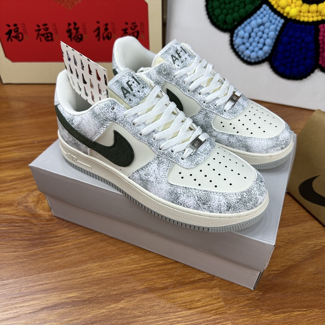 高版本头层皮NK Air Force 1 Low AF1 空军一号低帮  岩石绿 码数36-44 男女现货