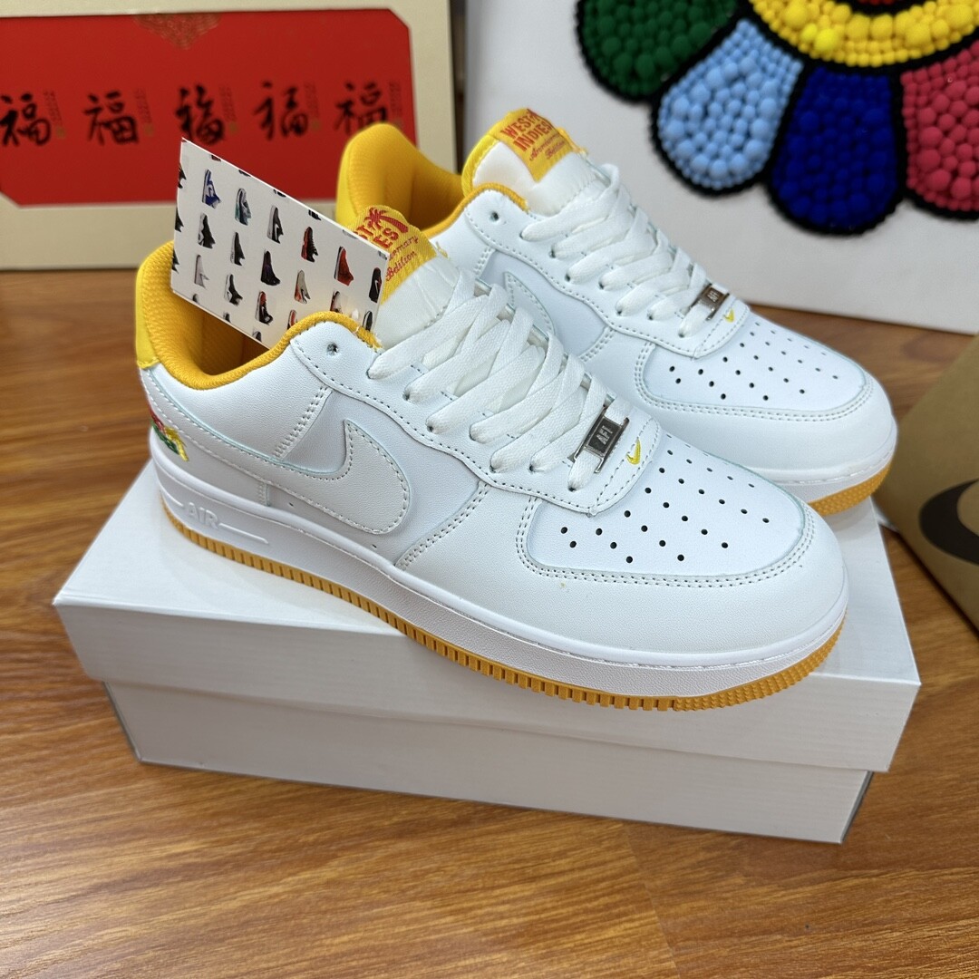 高版本头层皮NK Air Force 1 Low AF1 空军一号低帮  白黄 椰子树 码数36-44 男女现货