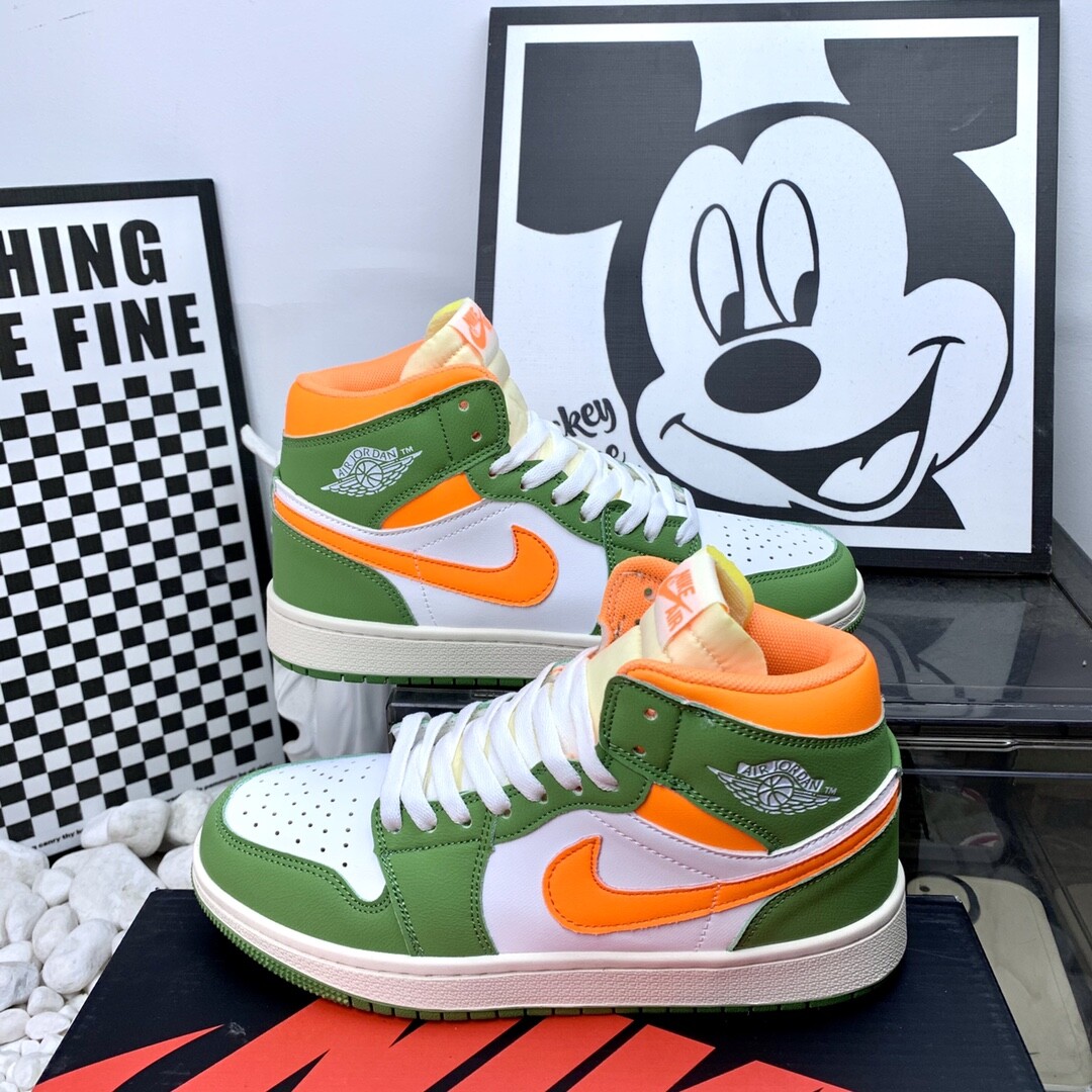 高版本 AJ Jordan Air Jordan 1 Low 耐磨防滑 XXX绿橙 复古板鞋 36-40码！