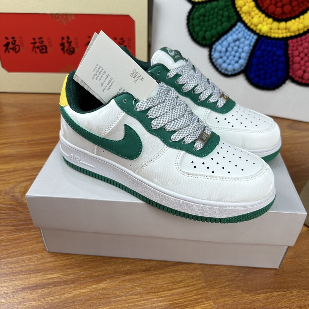 高版本头层皮NK Air Force 1 Low AF1 空军一号低帮  白草绿 码数36-44 男女现货