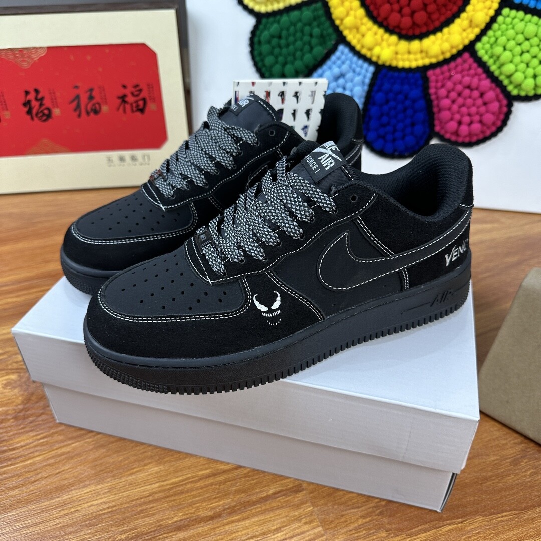 高版本头层皮NK Air Force 1 Low AF1 空军一号低帮  黑白牛头 码数36-44 男女现货