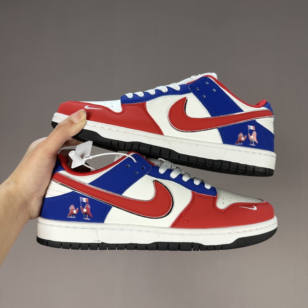 Nike SB Dunk Low SB巴黎奥运 码数36-44 男女现货 高版本，激光冲孔橡胶防滑大底上线稳型鞋垫无缝拼接内里。高端品质！