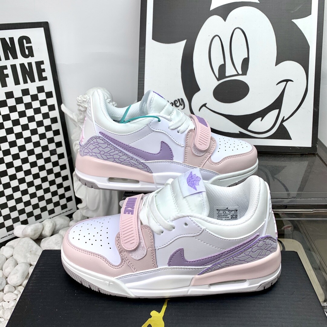Jordan Legacy 312 Low 高版本 耐磨 低帮 复古篮球鞋 男女同款 粉紫 高版本 36-40