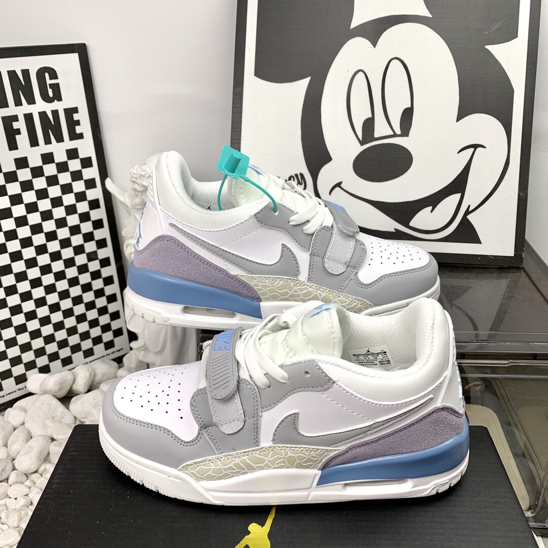Jordan Legacy 312 Low 高版本 耐磨 低帮 复古篮球鞋 男女同款 海盐冰蓝 高版本 36-44