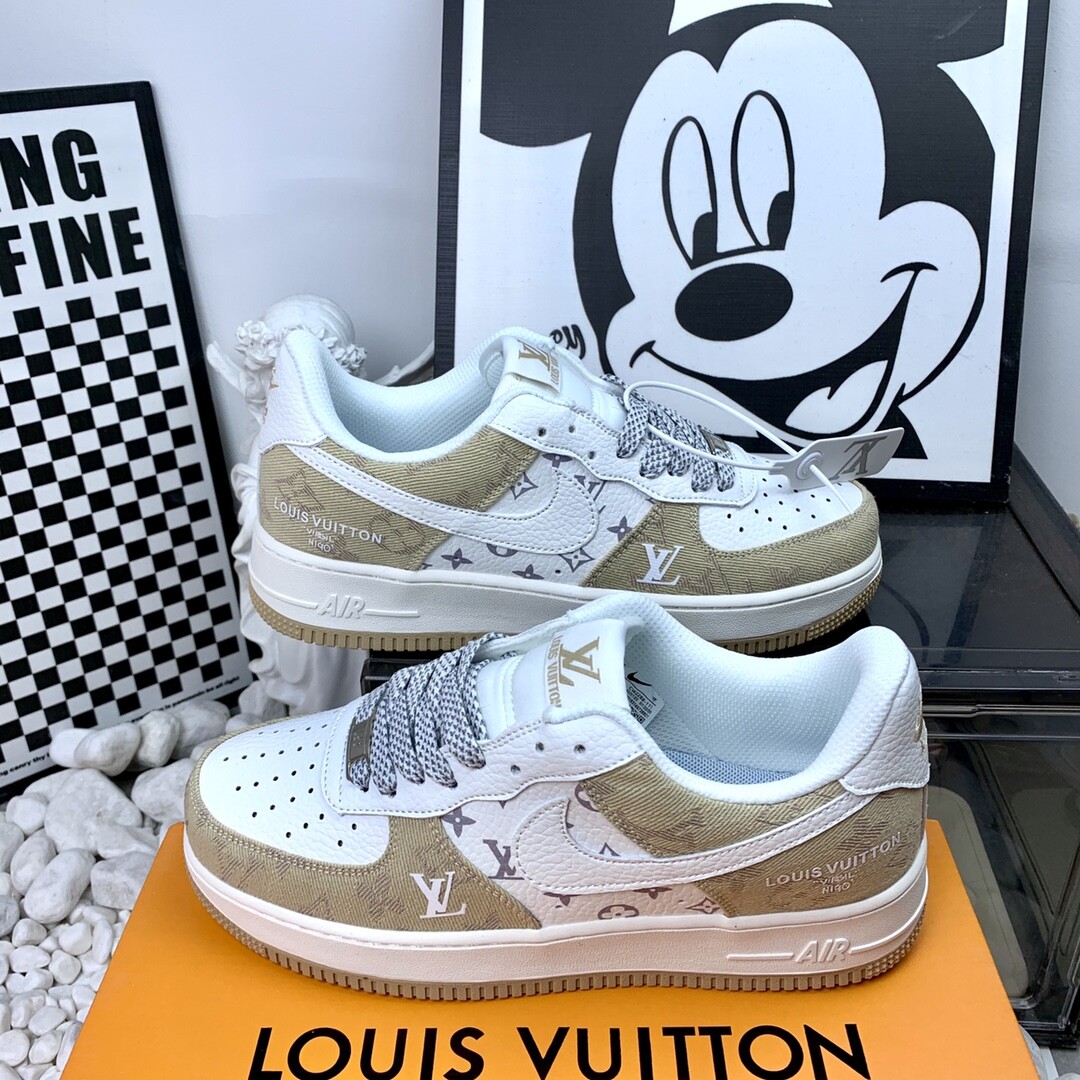 Nike Air Force 空军一号LV联名牛仔卡其 高版本 36-44码  男女现货