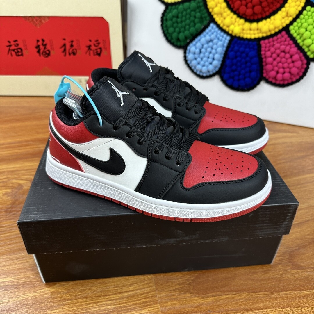 Air Jordan 1 low AJ1低帮 黑红脚趾 尺码36-44