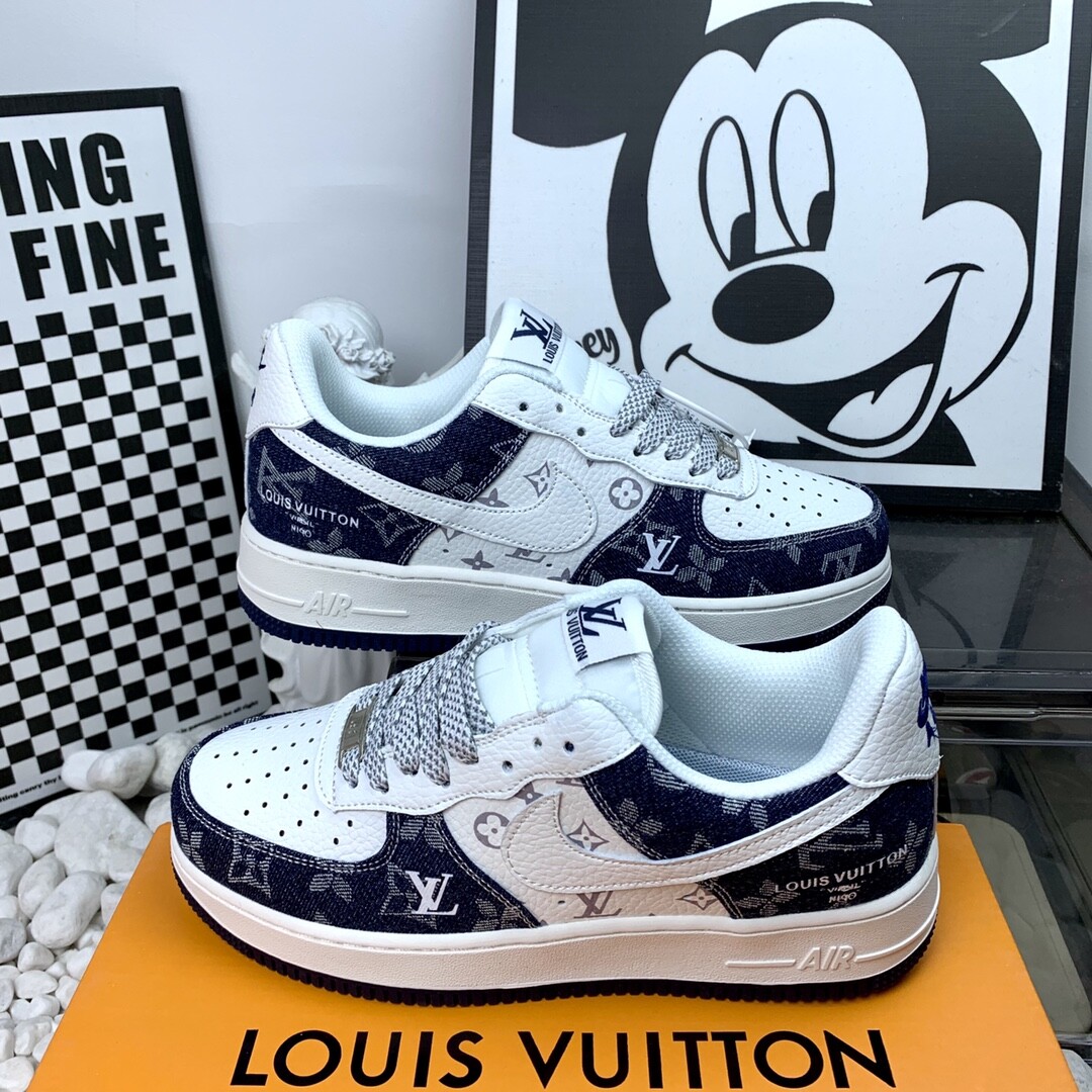 Nike Air Force 空军一号LV联名牛仔蓝 高版本 36-44码  男女现货